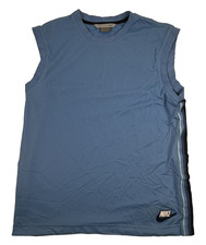 Vtg Nike 90s Silver Tag Basketball Jersey Mens L Blue Logo Embroidered