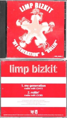 LIMP BIZKIT  My Generation / Rollin'  promo CD single with PicCover