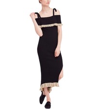 Free People Womens Au Chante Sweater Dress, black, S