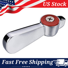 Red Commercial Faucet Handle - 0.43" Stem Hole Hot Side Replacement