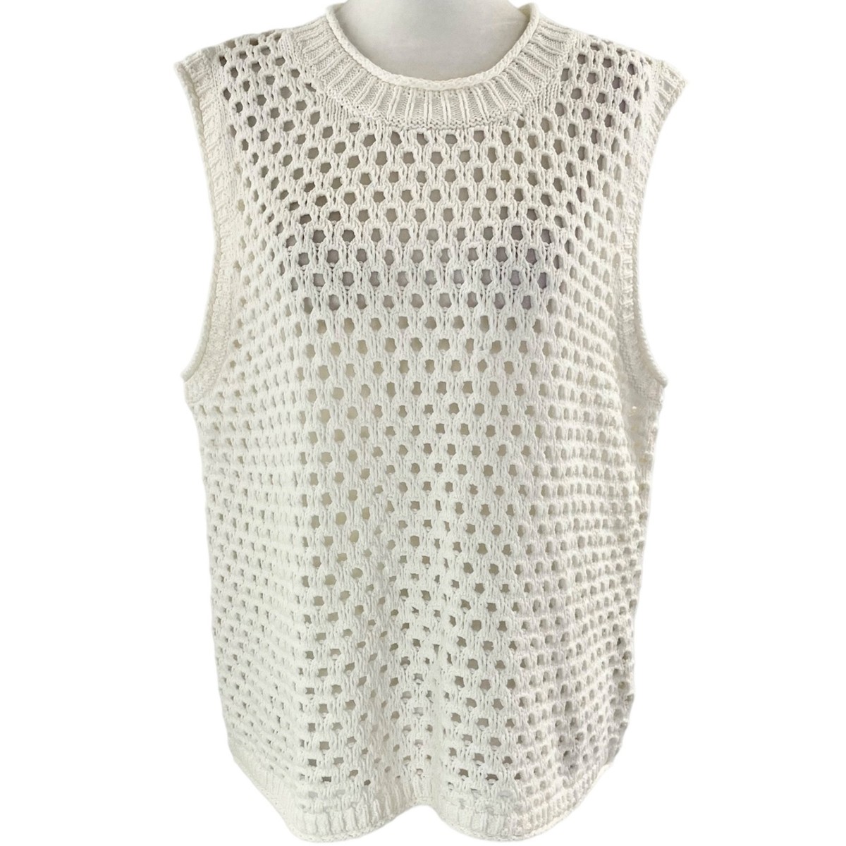 New Madewell Open Stitch Crop Sweater Vest Style NL192 Bright