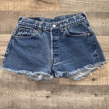Vintage 501 Levis Womens 26 Waist Cut Off Shorts Light Wash Small Medium