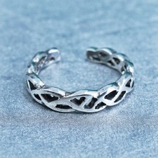 Size 2.75, southwestern Sterling 925 silver handmade ring, textured open band