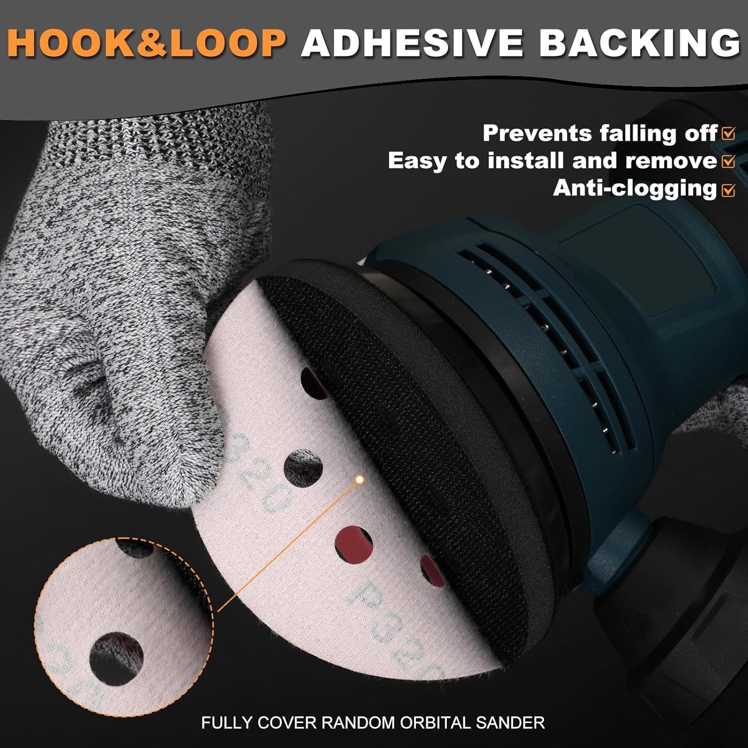 Sanding Discs Assortment 160pcs 5 Inch Hook Loop Grits for Wood Metal Plastic