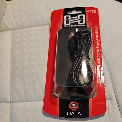 Hosa Technology High Speed USB 2.0 Cable, Type A to Mini-B, 6 ft, USB-206AM
