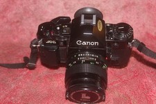 Canon A1 film camera. nFD 50mm f1.4 lens. winder