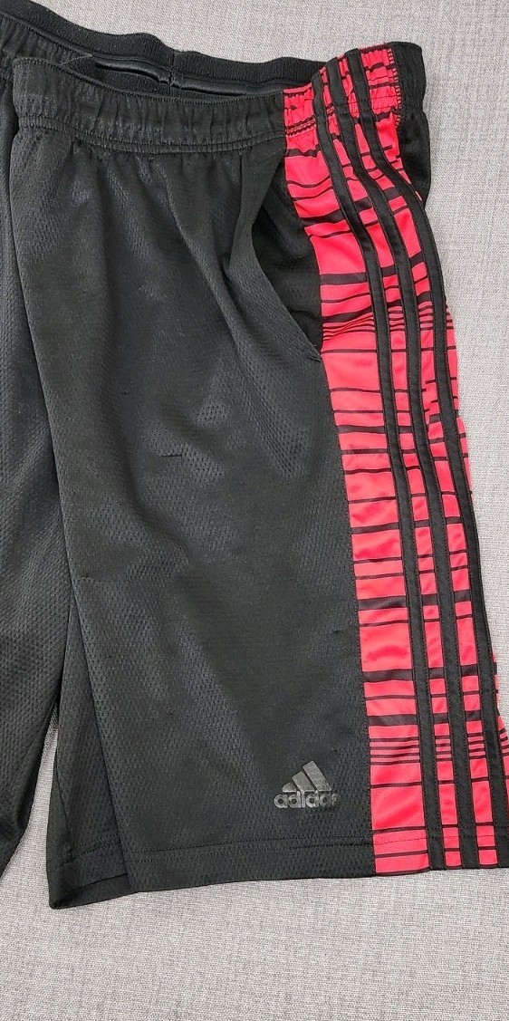 Adidas 3 Striped Red Black Basketball Drawstring Shorts. 2XL  thumbnail 2