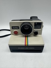 Vintage Polaroid  One Step Land Camera Rainbow Stripe SX-70 with Strap