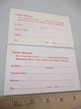 OVALTINE Captain Midnight 1950s (2) postcard Secret Squadron decoder premium