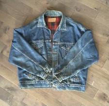 1980s Vintage Levi  s Denim Trucker jacket Flannel lined USA Large 70417 0184