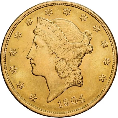 États-Unis, $20, Double Eagle, Liberty Head, 1904, U.S. Mint, Or, SUP, KM:74.3 - Photo 1/2