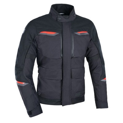 OXFORD MONDIAL 2.0 HERREN LAMAINIERT WASSERDICHT MOTORRAD JACKE SCHWARZ / ROT