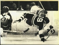 Press Photo Rensselaer Polytechnic (RPI) hockey players in action - tus06880