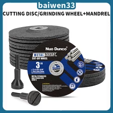 12Pc Set 75mm Metal Cutting Disc Cut Off Wheel With Mandrel For Die Grinder Tool