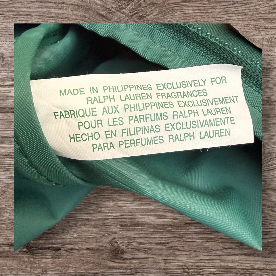 Juego de 3 bolsas de viaje vintage Ralph Lauren fragancias verde tostado fin de semana Foto 2 de 4