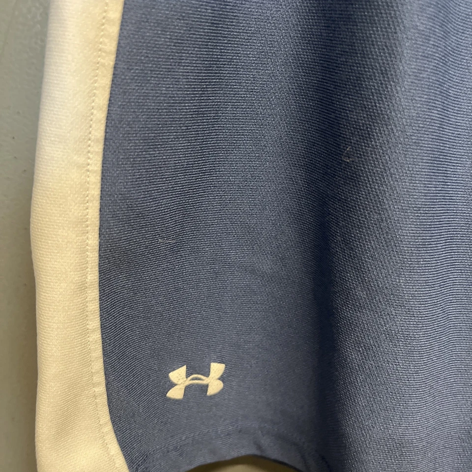 Women’s Under Armour Athletic Gym Shorts Blue White Size M - Image 3 of 4