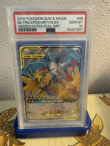 2019 POKEMON HIDDEN FATES #66/68 MOLTRES, ZAPDOS & ARTICUNO GX TAG TEAM PSA 10