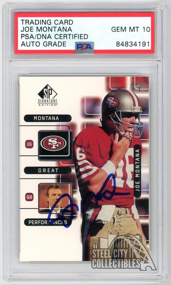 Joe Montana 1999 Upper Deck SP Signature Edition Autograph Card #J1 PSA/DNA 10