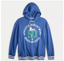 Peanuts, Authentic Pullover Snoopy Hoodie, Size Small Mens, Blue And White, NWT