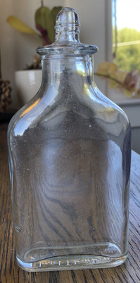 Vintage Clear Glass Floid Aftershave Bottle 6-1/2'' Tall