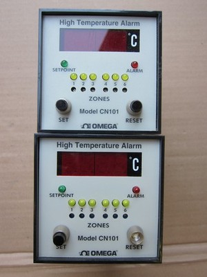 TWO (2)OMEGA CN101 HIGH TEMPERATURE ALARM CN101K-1000C SOLD for PARTS OR REPAIR