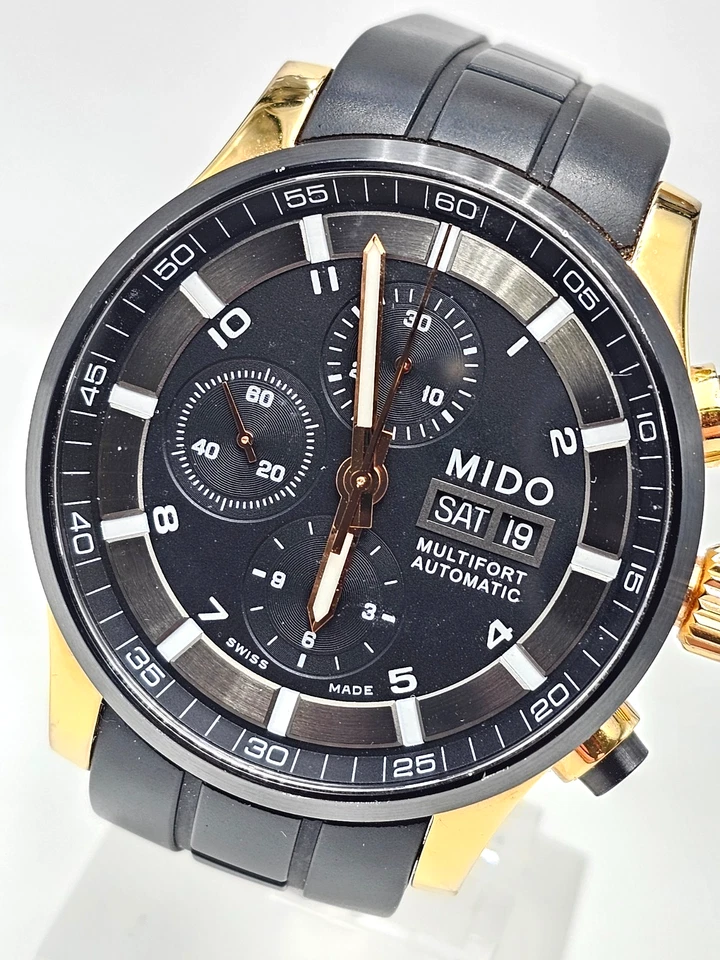 "MIDO MULTIFORT" - Herren-Uhr - Automatik - Chronograph - Edelstahl / Kautschuk - Bild 1 von 4