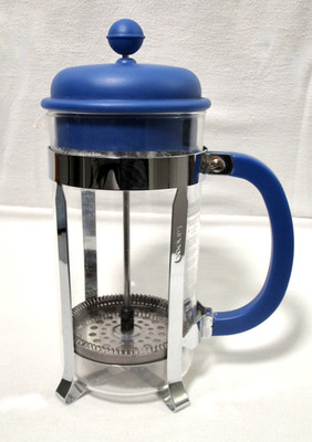 BODUM Blue Edition Original Stainless Steel w/Glass Beaker Coffee French Press