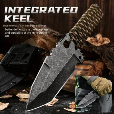 Feststehendes Messer TE99246 | Full-Tang 23cm | Paracord-Griff | Kydex-Scheide