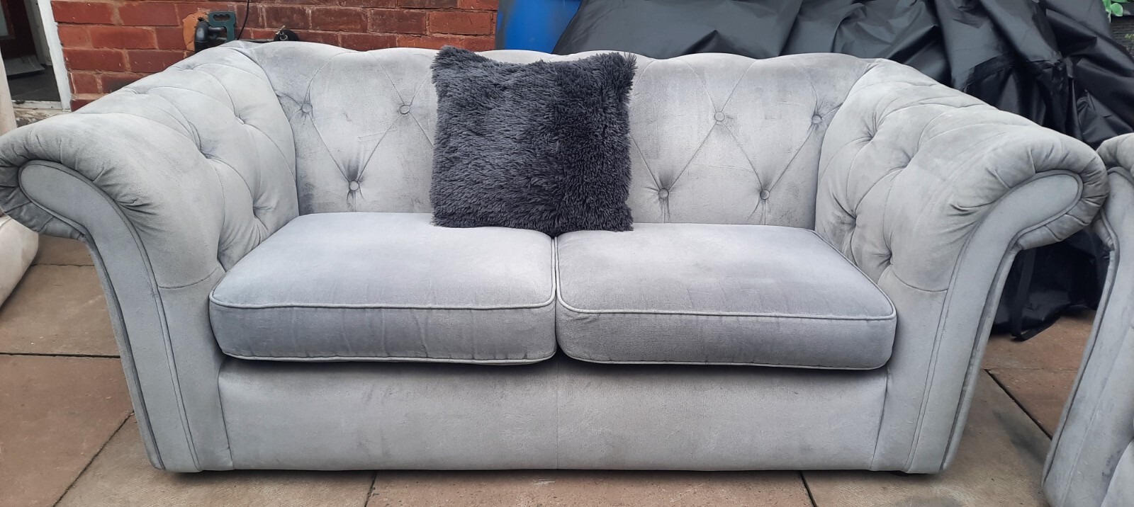 GREY DFS CHESTERFIELD SOFAS eBay