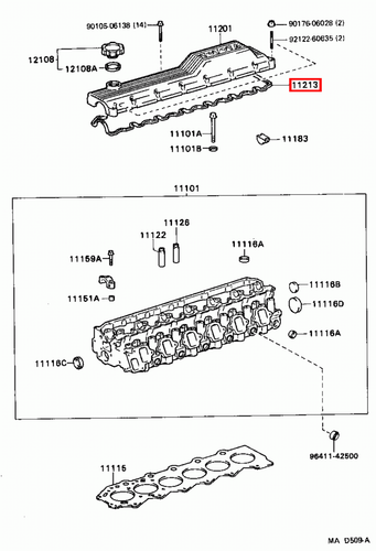 Genuine LandCruiser 80 105 100 Series 1HD T 1HZ Tappet Rocker Cover Gasket - Picture 4 of 15