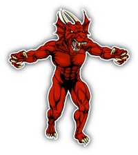 Red Dragon Monster Car Bumper Sticker Decal