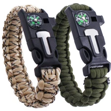 Paracord Survival emergency Bracelet. Ships from West coast