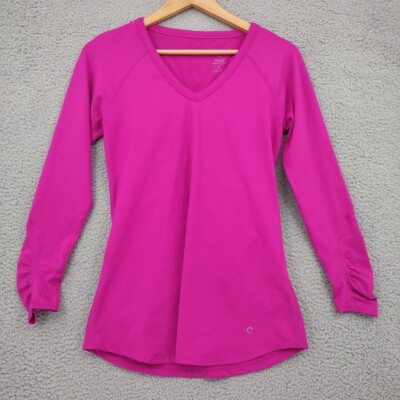 Andrea Jovine Core Shirt Women Medium Pink Athletic Quick Dry Rushed Long Sleeve