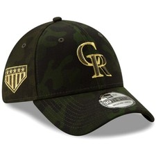 New Era Colorado Rockies Armed Forces Day Dark Green Camo 39THIRTY Flex Cap Hat