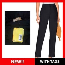 NWT Hybrid & Company Women's High Waist Lightweight Solid Long Pants Elegant