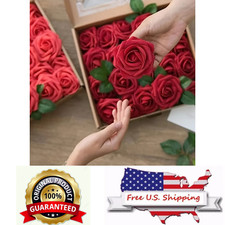 25Pcs Artificial Flowers Fake Flowers Roses Stem for DIY Wedding Bouquets Party