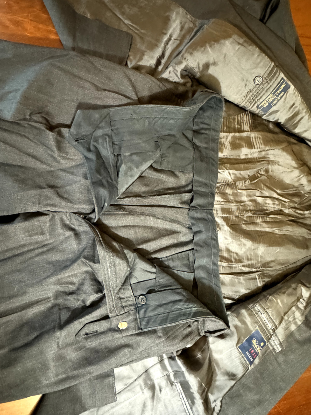 2023 BROOKS BROTHERS MILANO Gray Full Suit 42L Wool Slim Fit Italy