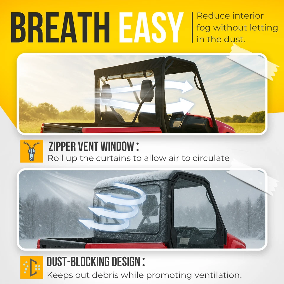 Soft Rear Window Windshield for Yamaha Rhino 450/660/700 UTV Kymvo UXV500 #78637 - Image 4 of 4