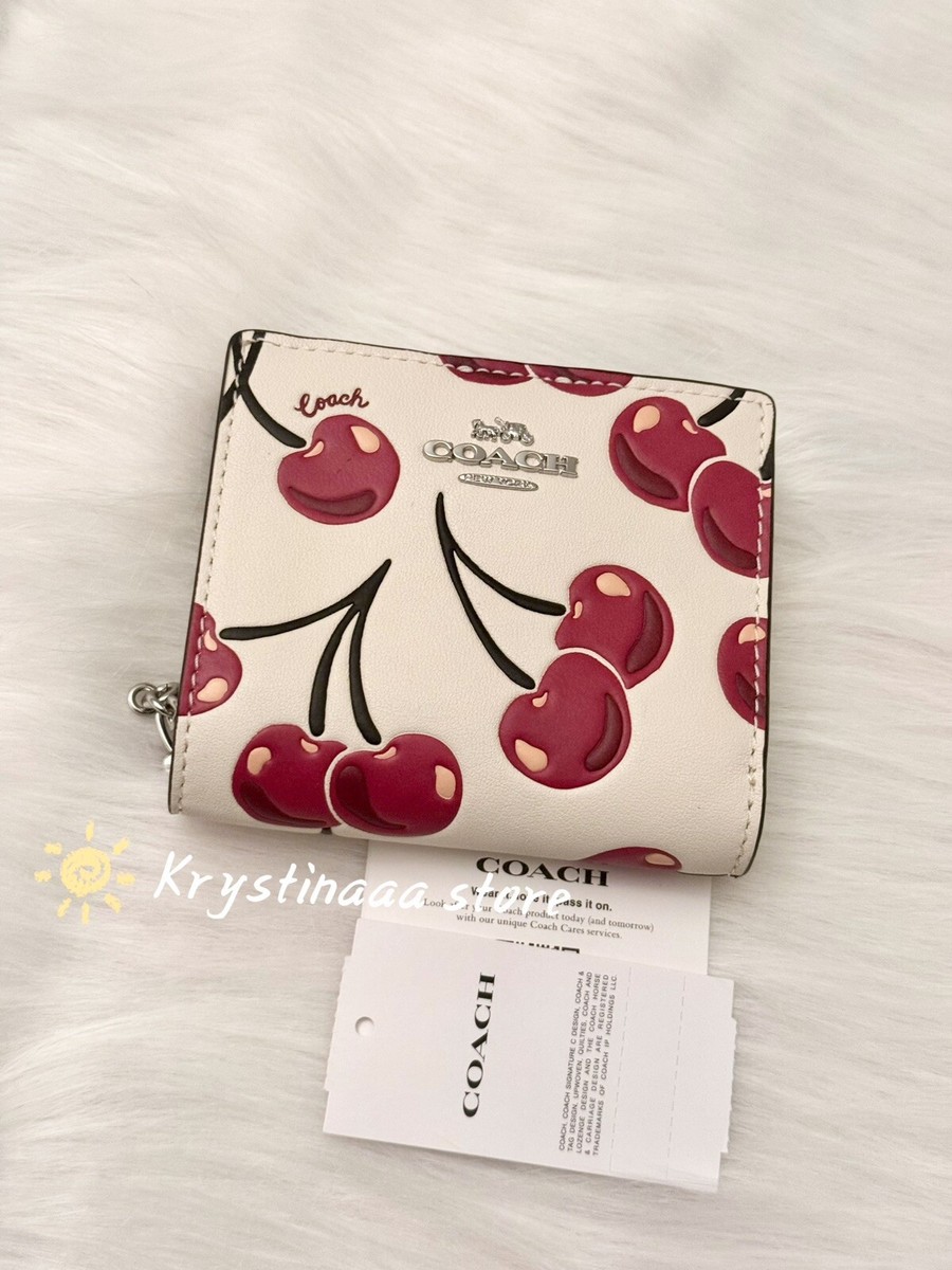 折りたたみ財布 COACH Snap Wallet With Cherry Print  CZ618 NWT Coach Snap Wallet With Cherry Print CZ618 | eBay