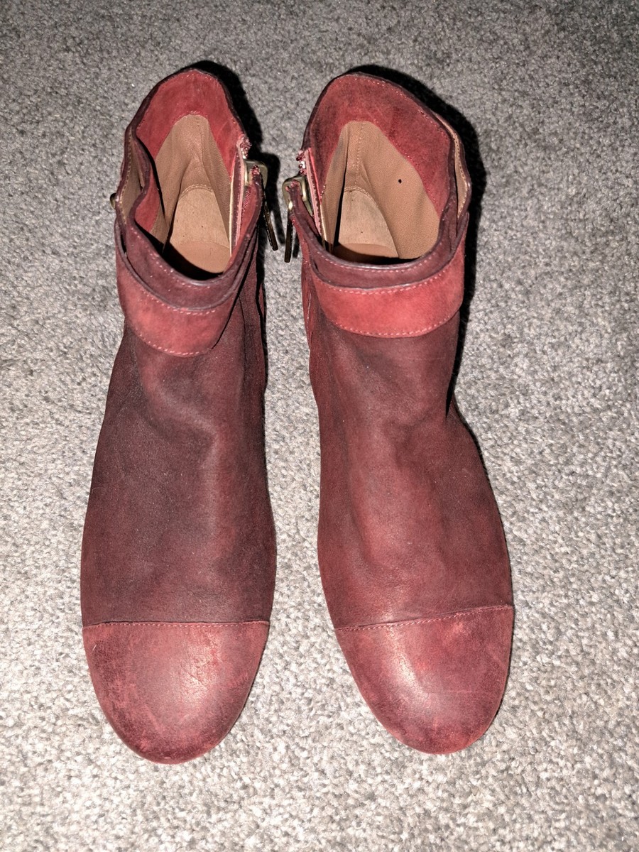 Donald J Pliner size 6M Red Leather Suede Ankle Booties