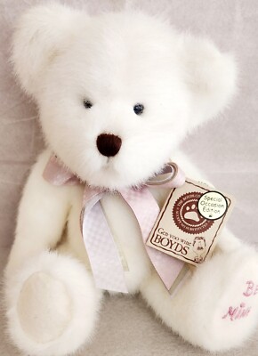 Boyds Bears Truly B Mine #82018 Plush Jointed White Teddy Bear Be Mine 2001 NWT
