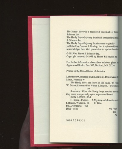 Hardy Boys-Applewood: #7 - The Secret of the Caves HB/DJ 1st Thus - Foto 3 di 5