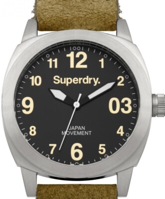 Superdry Watch THOR SYG103TB Leather Brown 24mm Extra Long XL Strap  UK