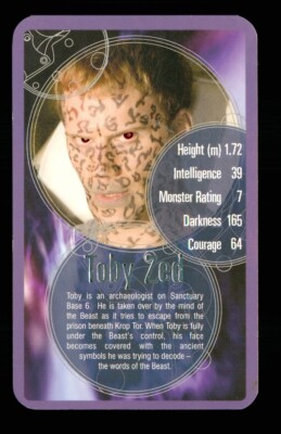 1 x info card Dr Who   Toby Zed   Gabriel Wolf - R097