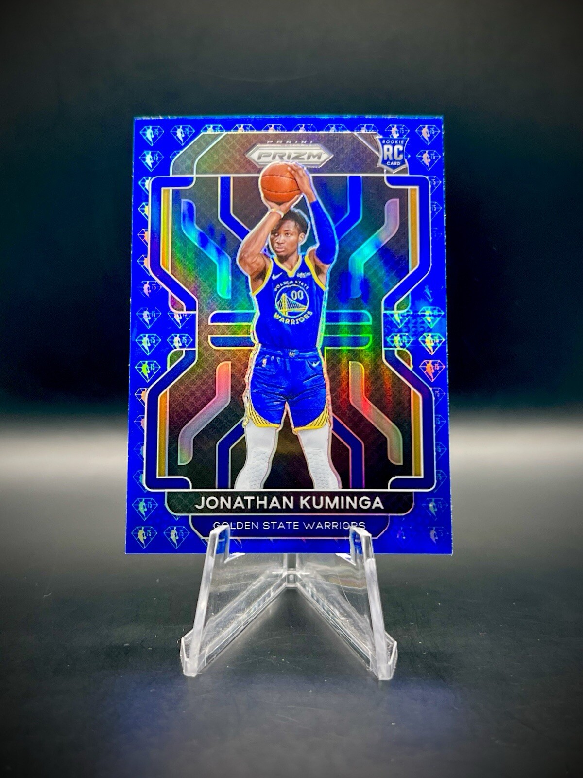 💙2021-22 Panini Prizm #307 Jonathan Kuminga 75th Anniversary Blue Rookie RC