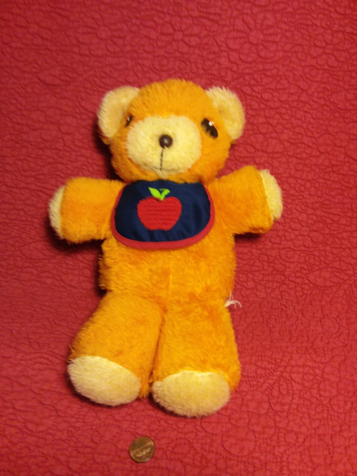 fisher price teddy bear with apple bib