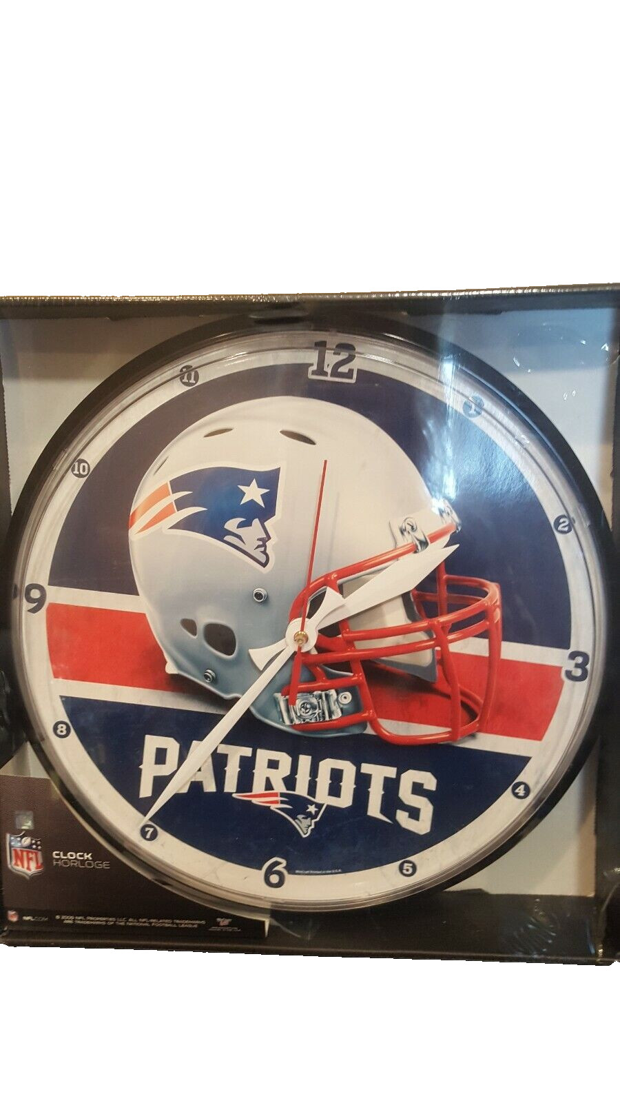 New England NE Patriots NFL Football Quartz Clock 12". NEW