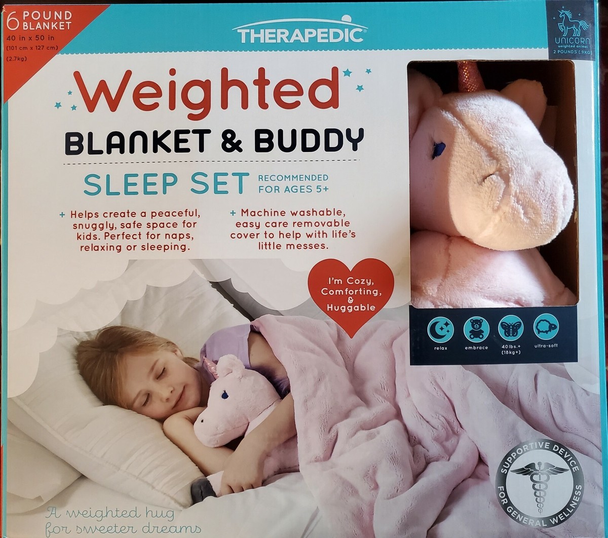 Therapedic Blanket Buddy 6Lb Weighted Blanket 2Lb Plush Toy