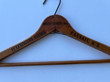 ROGERS CLOTHES -LEXINGTON AVE PASSAIC NEW JERSEY VINTAGE WOOD CLOTHING HANGER NJ
