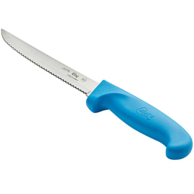 Choice 6'' Serrated Edge Utility Knife with Blue Handle